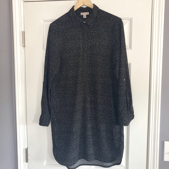 Lila Rose Dresses & Skirts - Lila Rose Polka Dot Long Sleeve Shirtdress M